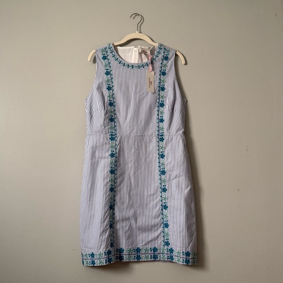 Vineyard Vines Pop Embroidered Hydrangea Stretch Shift Dress - Picture 3 of 8